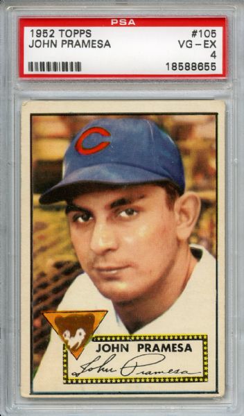 1952 Topps #105 John Pramesa Chicago Cubs PSA 4